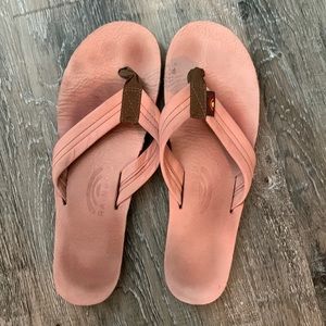 Pink Rainbow flip flops